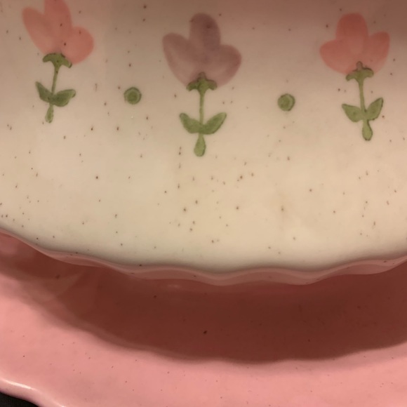 Vintage Vernon Ware by Metlox Gravy Boat, Pink Lady - Picture 2 of 2